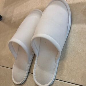 White Slip-On Slippers